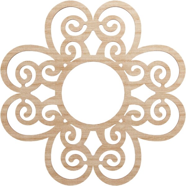 Ekena Millwork Cohen Wood Fretwork Pierced Ceiling Medallion, Alder, 22"OD x 7 1/2"ID x 1/4"T CMWP22X22X0250COAL - main